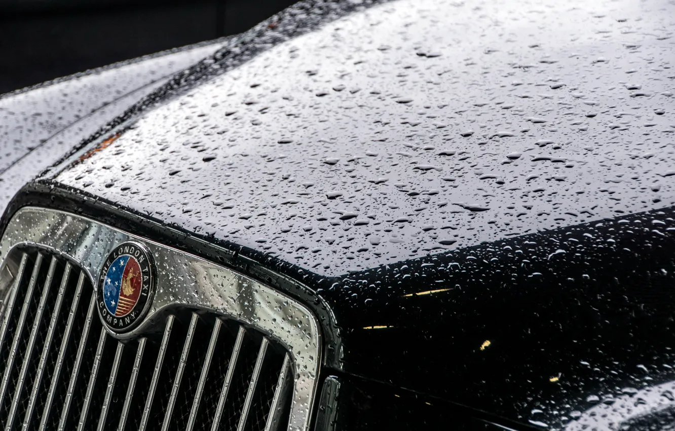Фото обои машина, фон, дождь