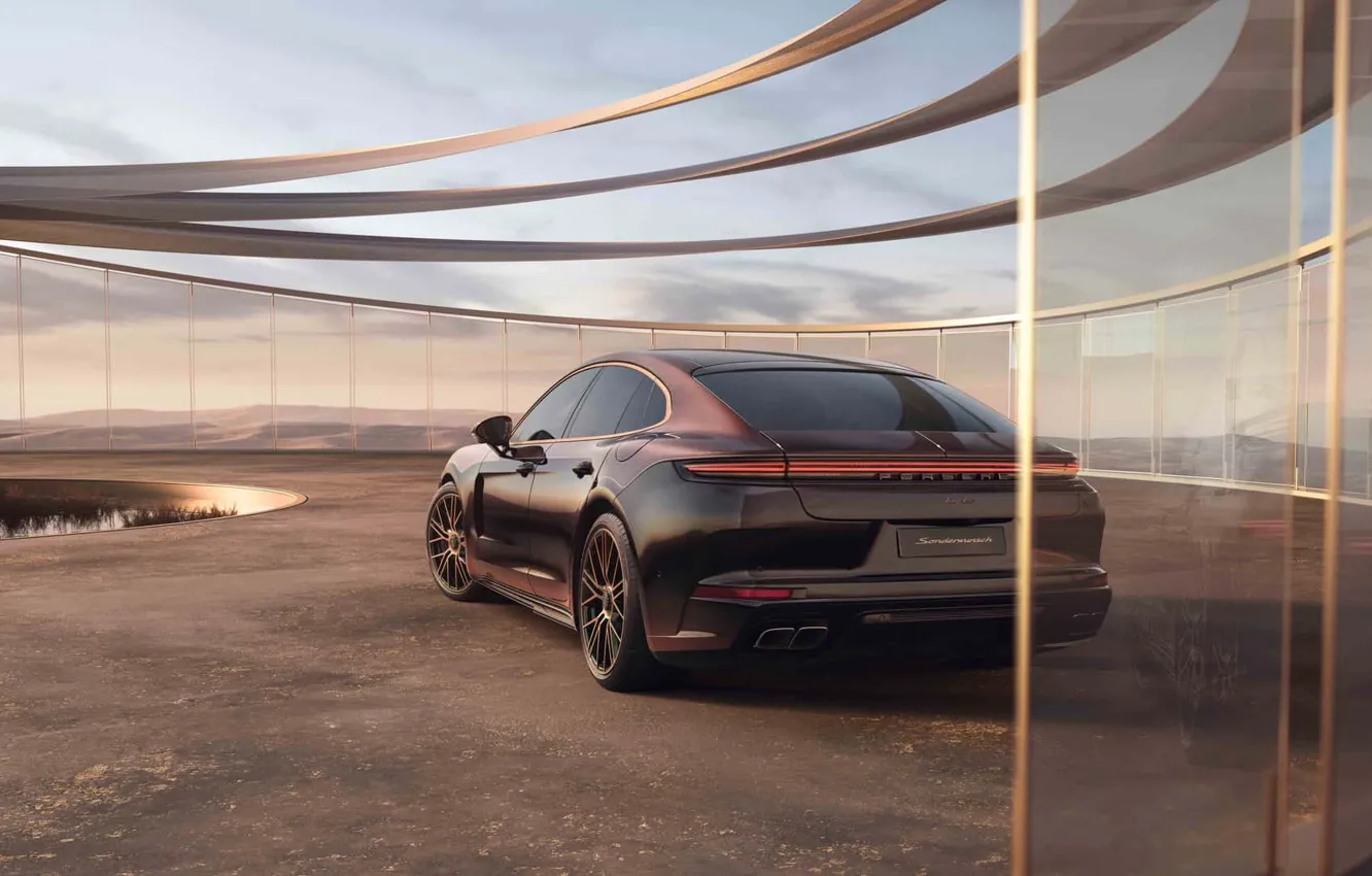 Фото обои Porsche, Panamera, Turbo, 2024, Porsche Panamera Turbo Sonderwunsch, Avium Metallic, Leblon Violet Metallic, Sonderwunsch