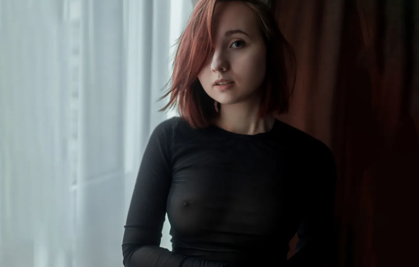 Фото обои девушка, модель, в чёрном, Roosso alex