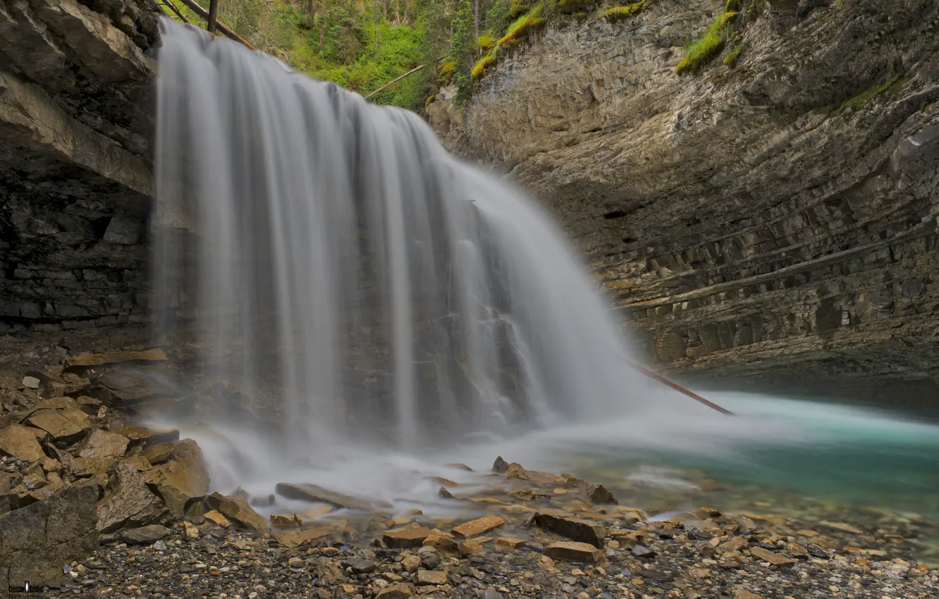 Фото обои вода, водопад, поток