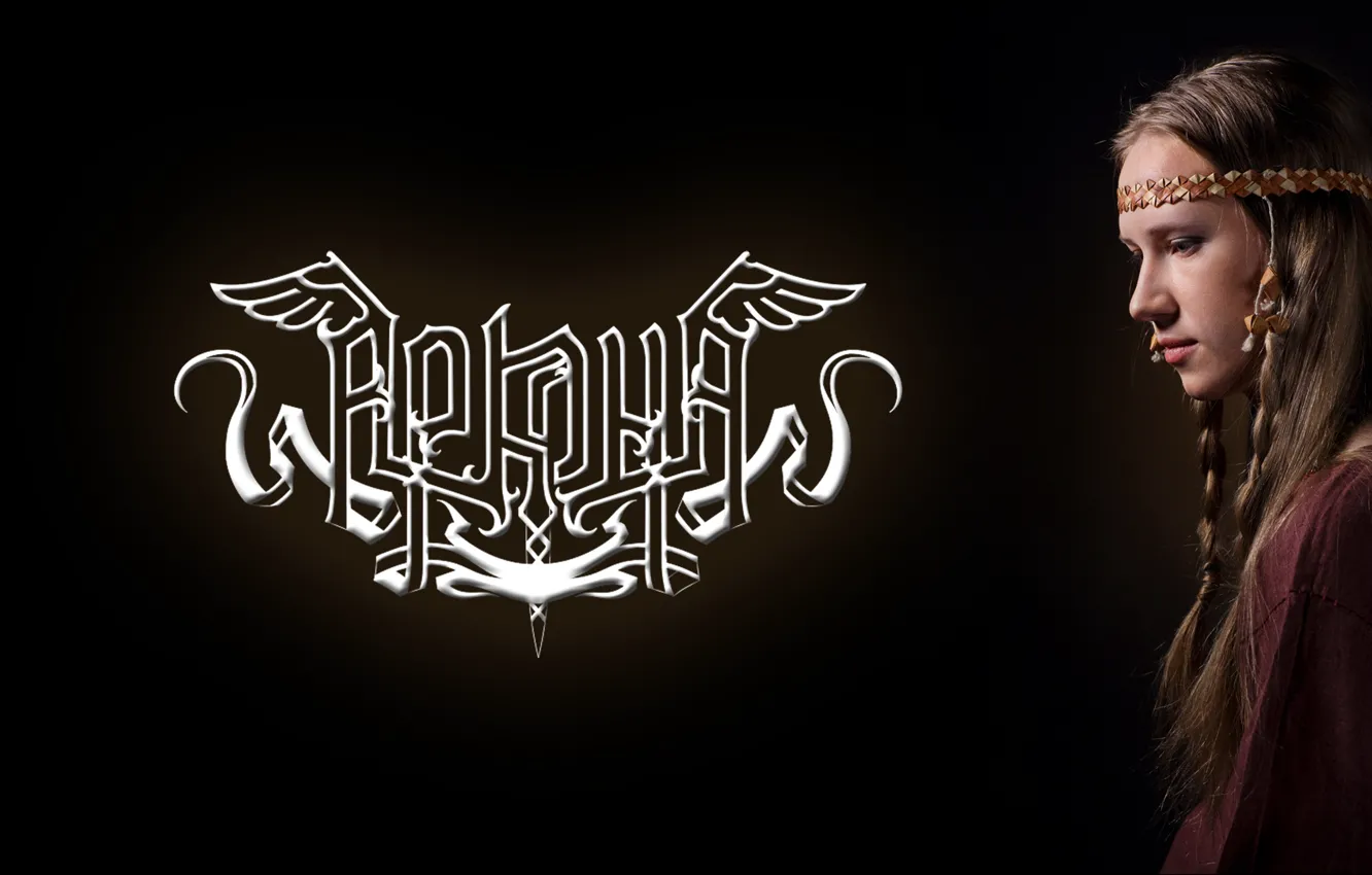 Фото обои группа, metal, logo, russian, Аркона, Мария Архипова, pagan, Arkona