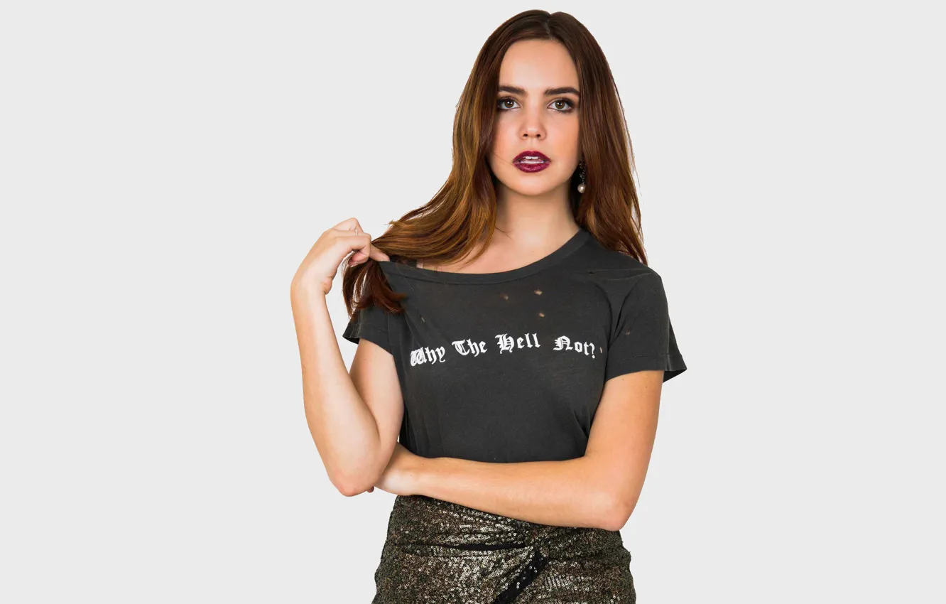 Фото обои Майка, Губы, Глаза, Тени, Помада, Bailee Madison, Серёжка