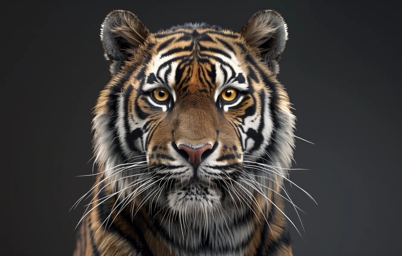Фото обои tiger, looking at viewer, AI art