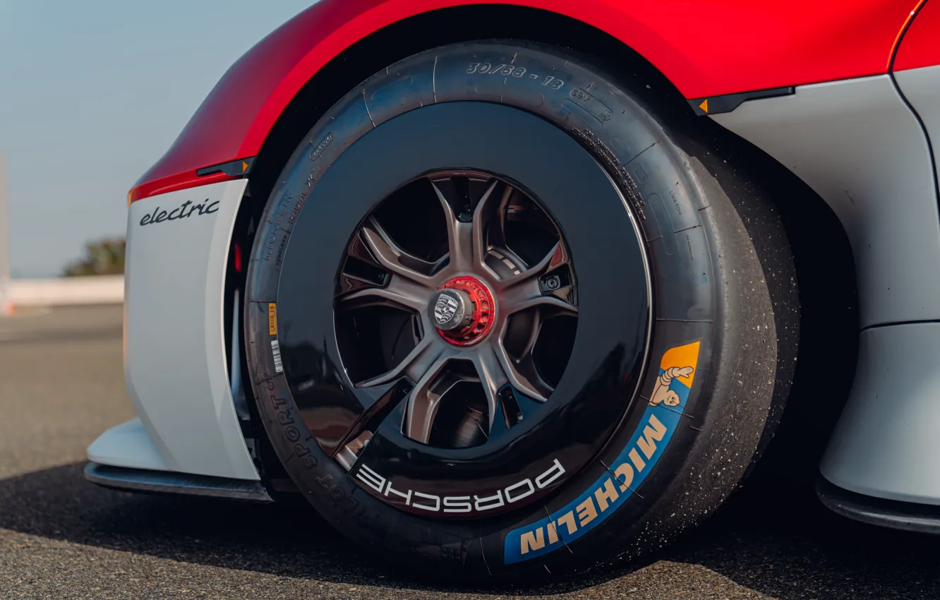 Фото обои Porsche, close-up, wheel, Mission R, Porsche Mission R