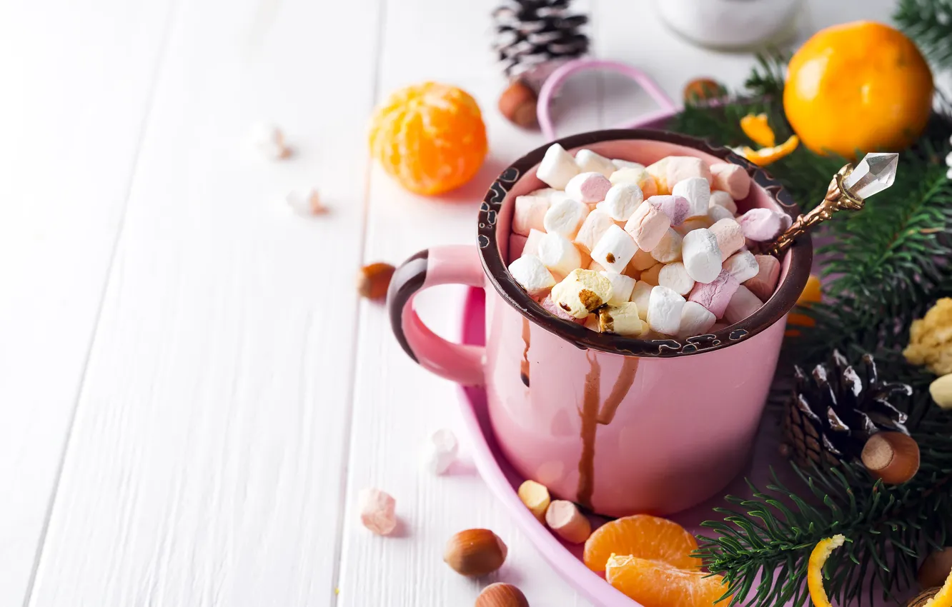Фото обои украшения, Новый Год, Рождество, кружка, Christmas, cup, New Year, какао