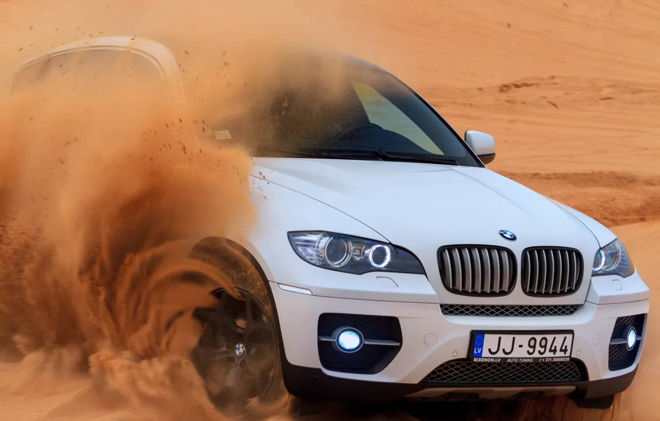 Фото обои Песок, BMW, Пустыня, БМВ, Car, Внедорожник, Sand, Desert