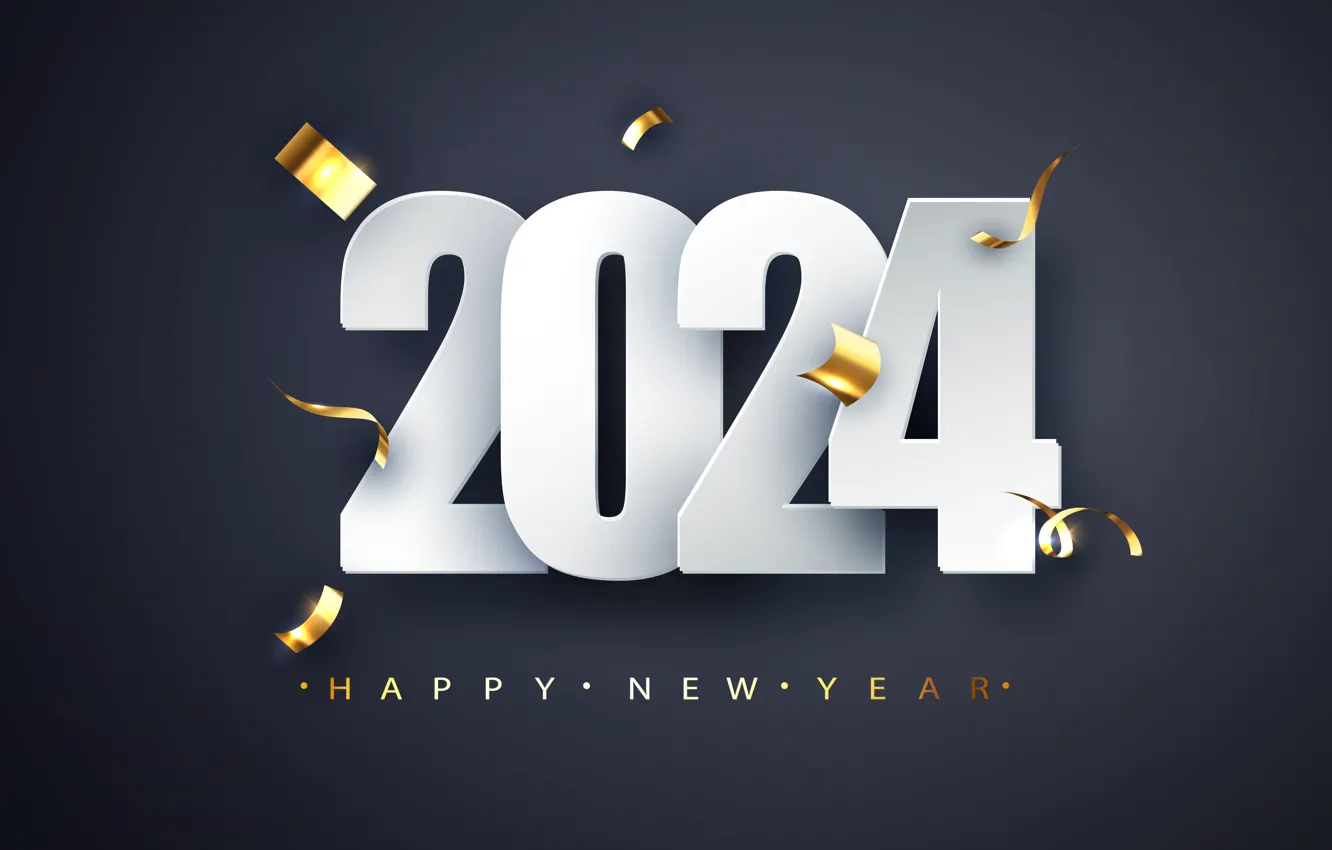 Фото обои цифры, Новый год, дата, композиция, 2024, Новый 2024 год