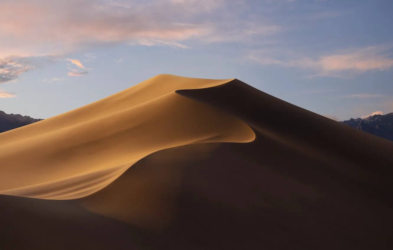 Фото обои Песок, Пустыня, Пейзаж, Mojave, macOS Mojave