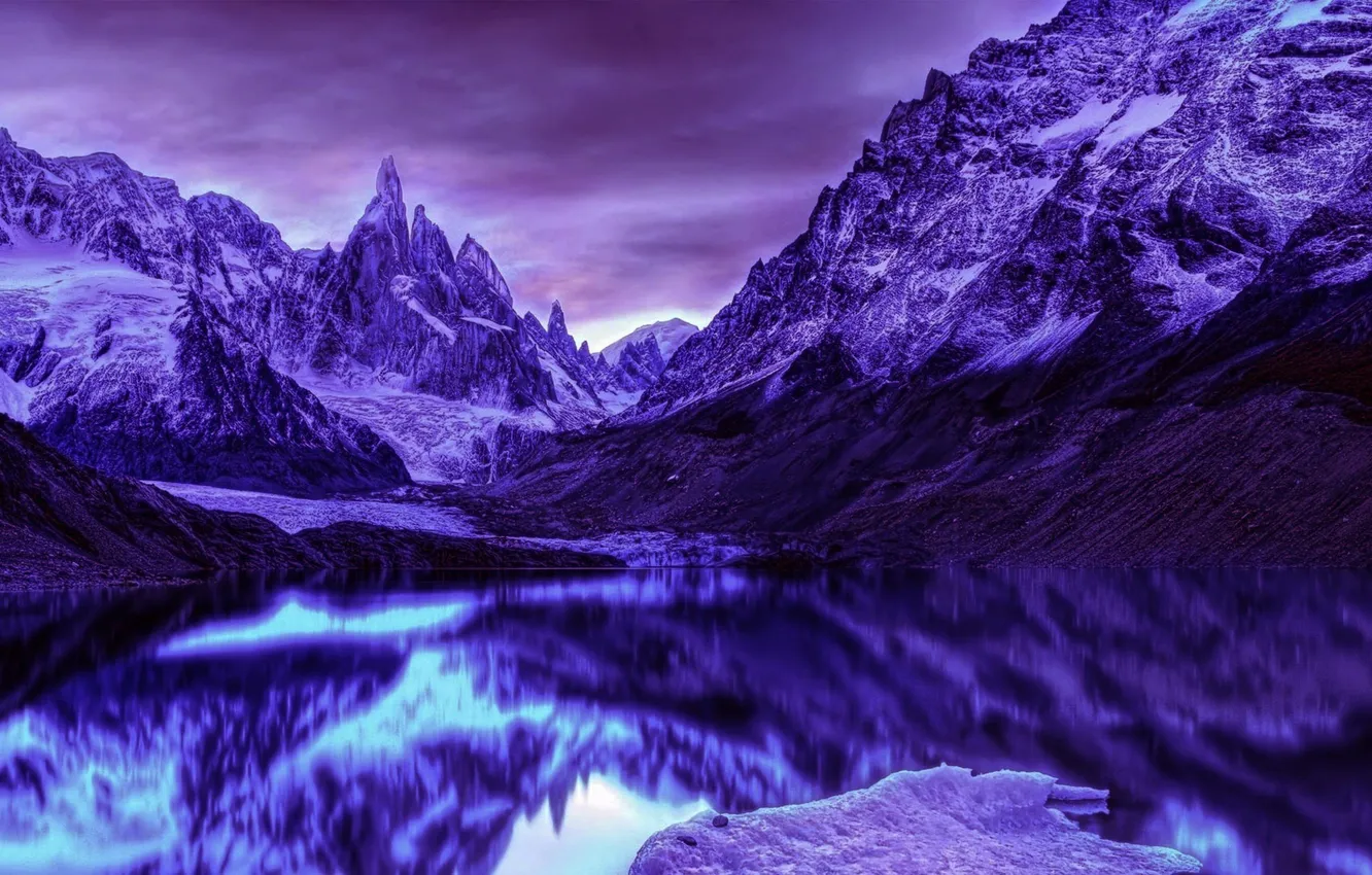 Фото обои небо, снег, природа, озеро, Горы