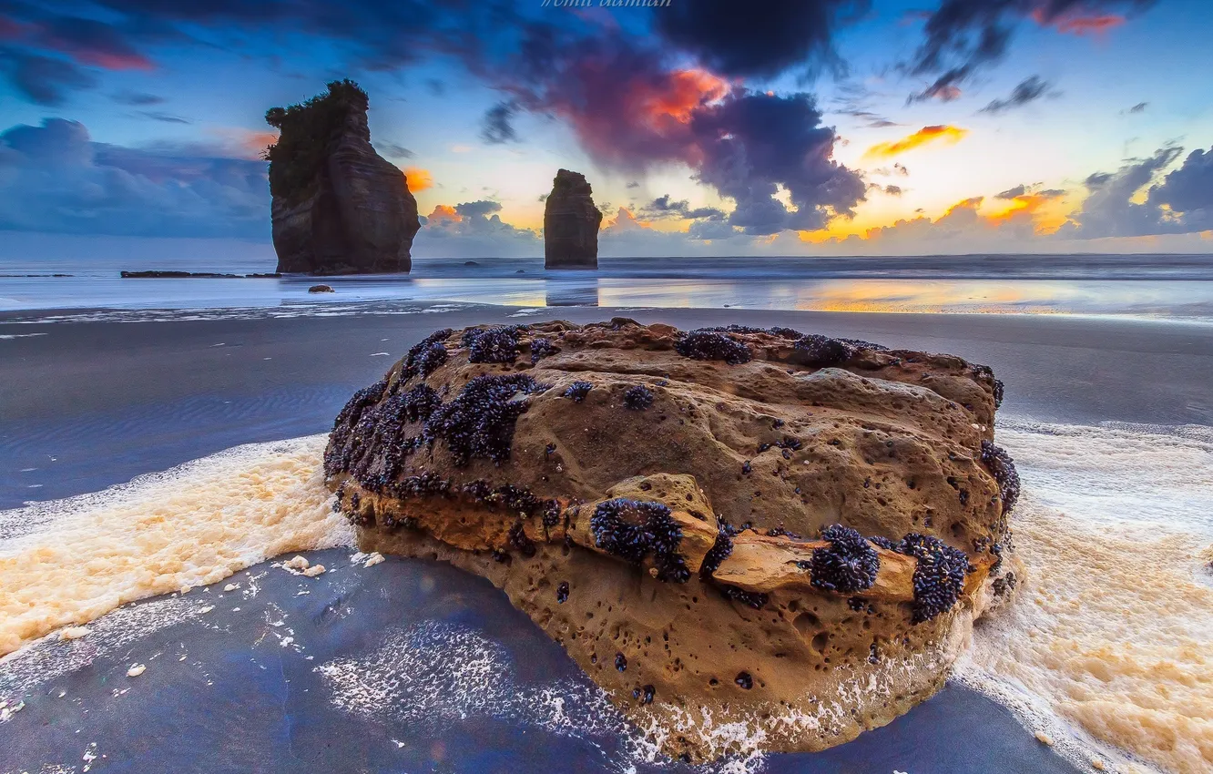 Фото обои море, пляж, природа, камни, скалы