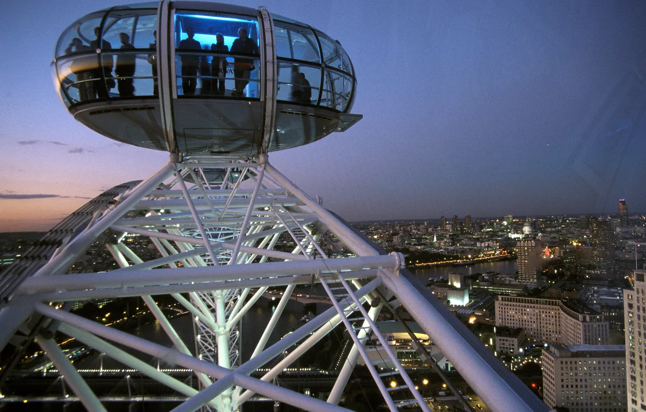 Фото обои город, Лондон, Темза, Око, View from London Eye