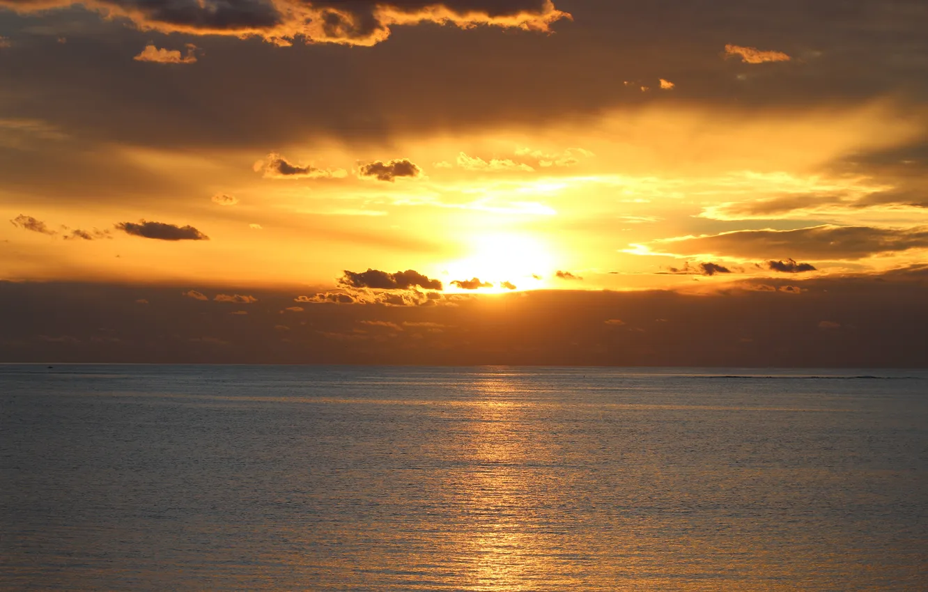 Фото обои море, небо, солнце, облака, рассвет, горизонт, Australia