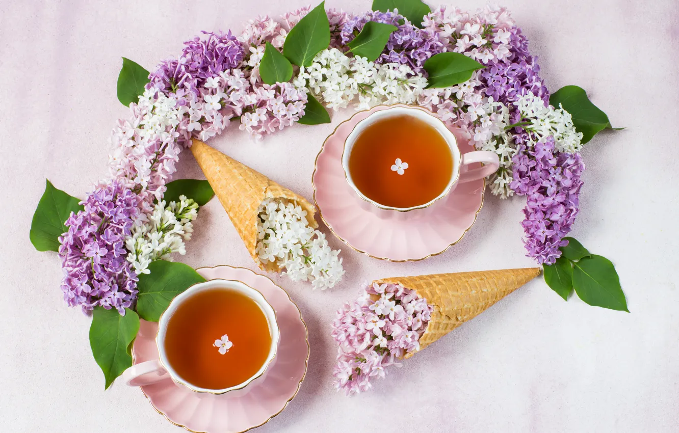 Фото обои ветки, чай, сирень, Julija Vilvarin
