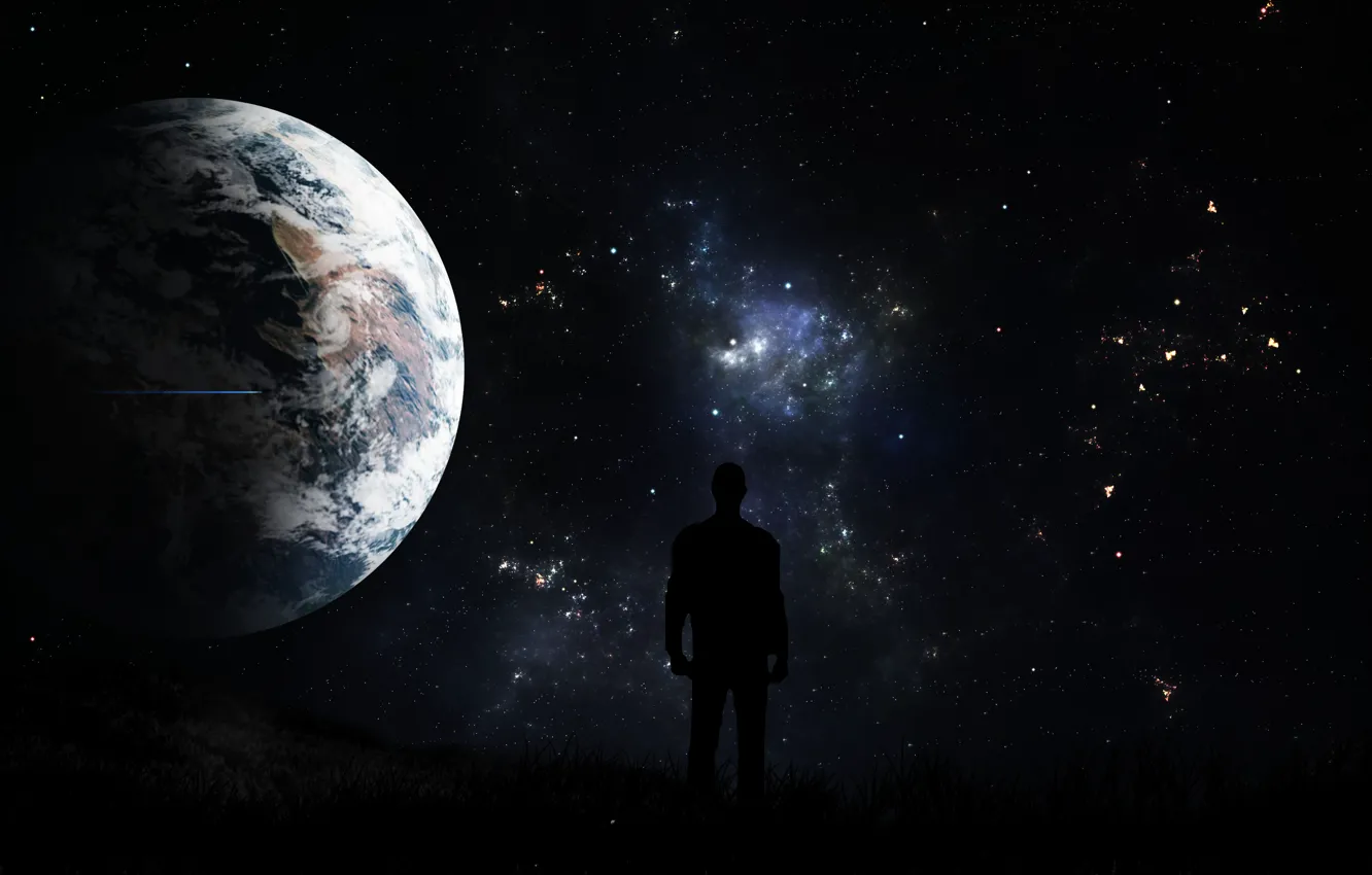Фото обои небо, космос, ночь, планеты, unexplored dreams
