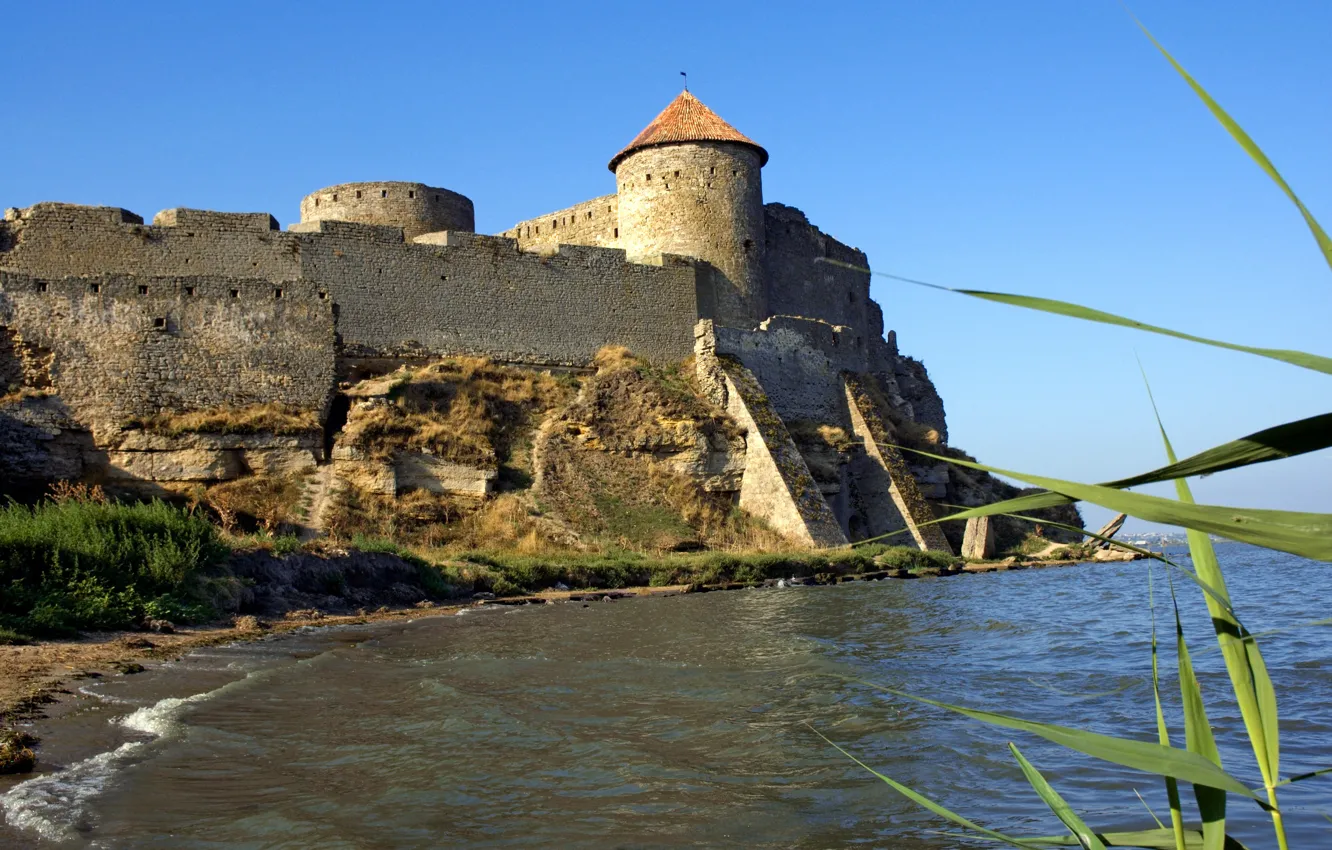 Фото обои море, скалы, берег, крепость, Украина, Аккерманская крепость, Белгород-Днестровский, Akkerman fortress