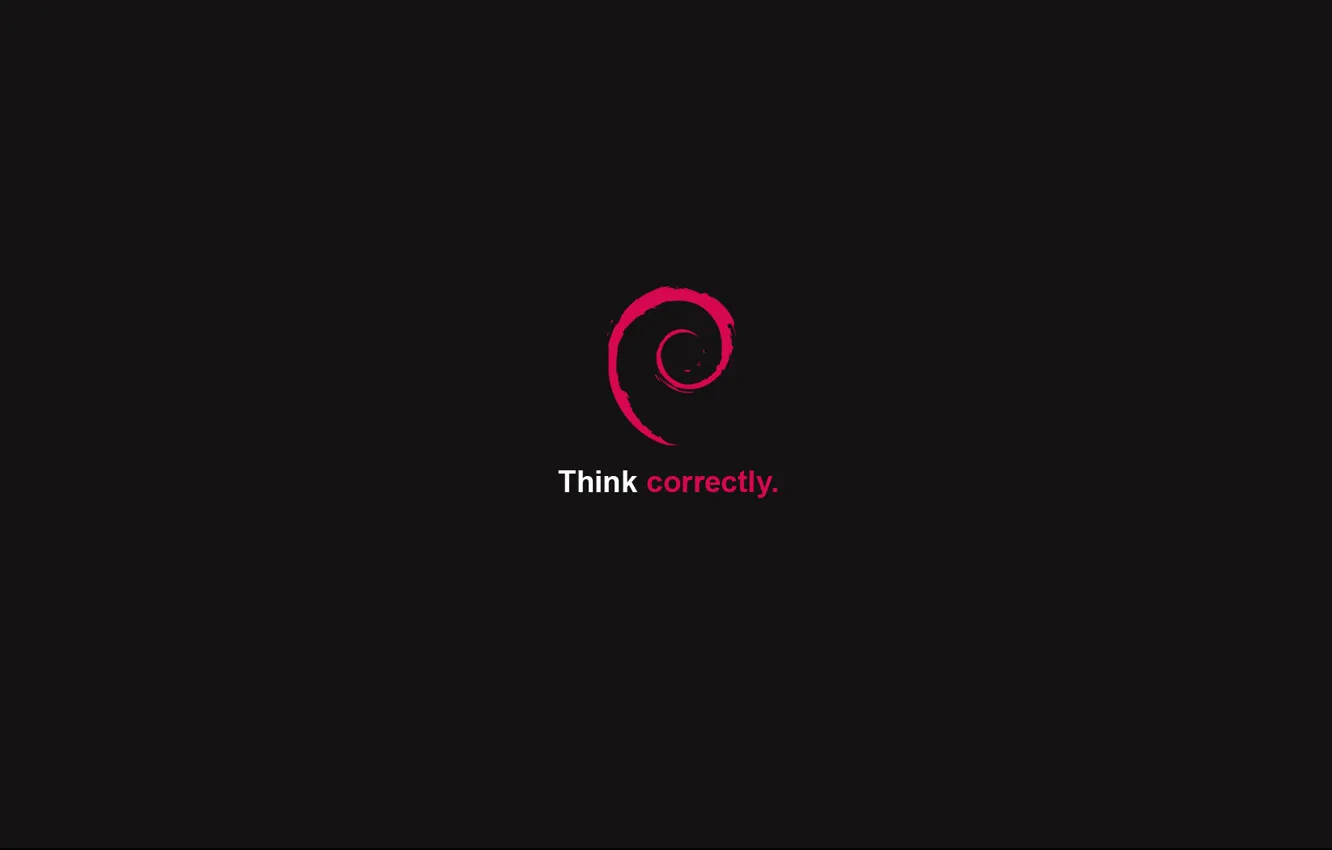 Фото обои логотип, debian, correctly, think