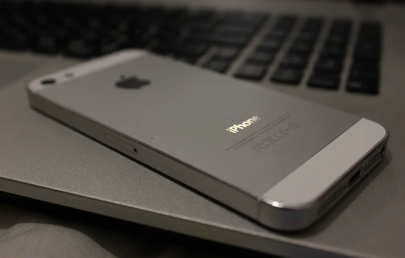 Фото обои apple, яблоко, телефон, ноутбук, iphone, айфон
