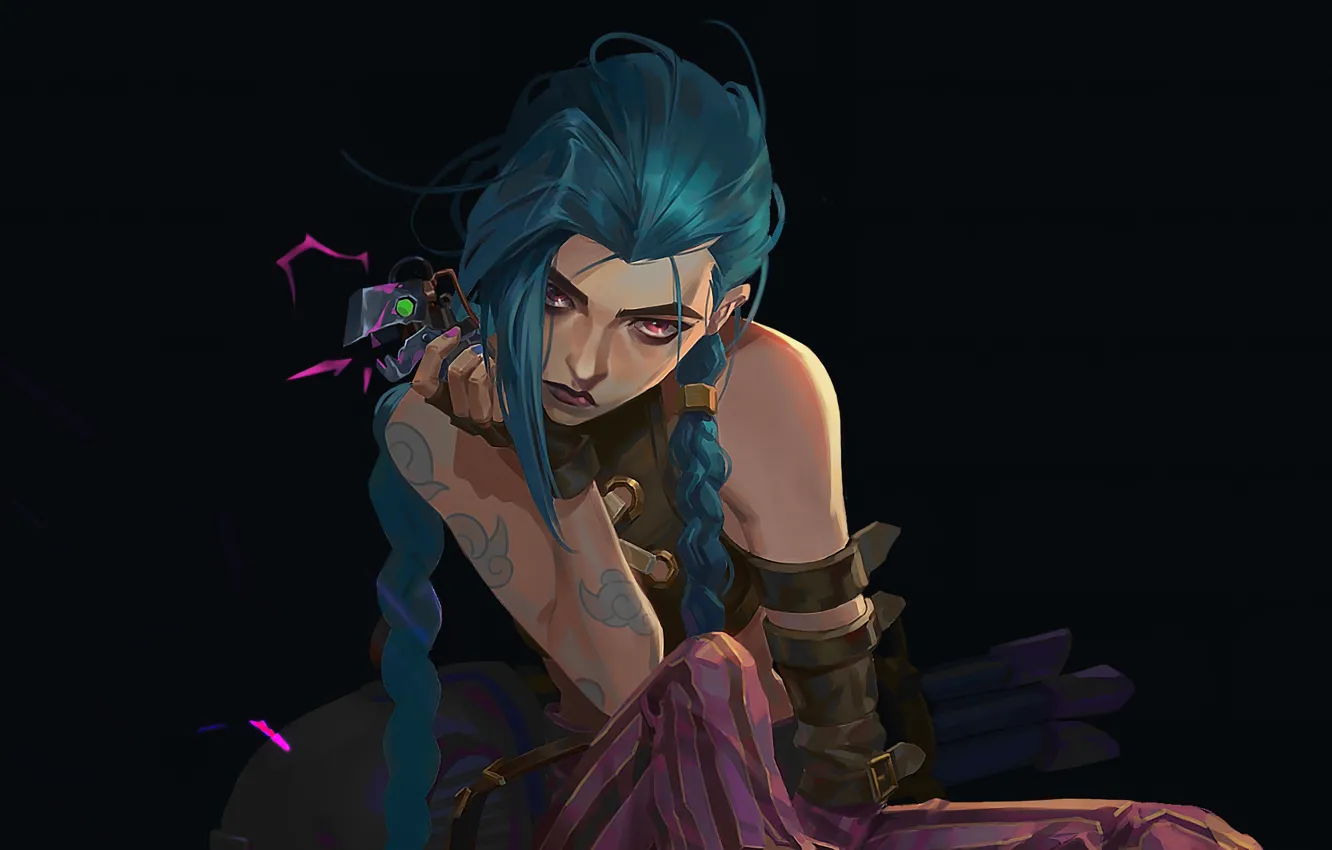 Фото обои League of Legends, LOL, Лига Легенд, Jinx, Джинкс, Arcane, Аркейн