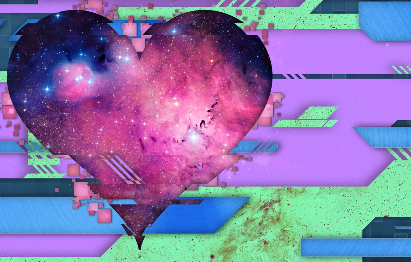 Фото обои линии, абстракция, сердце, цвет, вектор, пиксели, мое