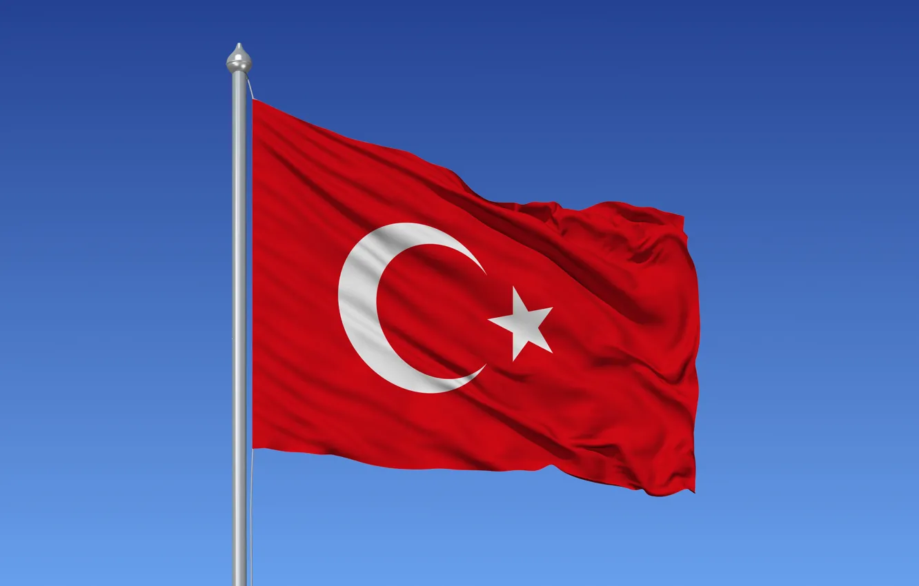 Фото обои sky, flag, Turkish flag