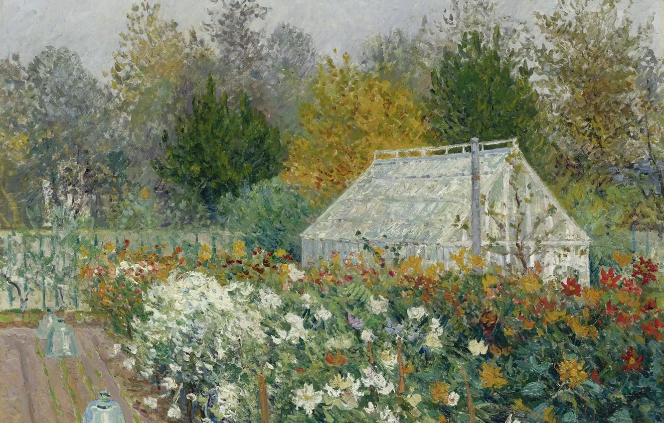 Фото обои пейзаж, картина, 1902, Maxime Maufra, Максим Мофра, Осенние Цветы