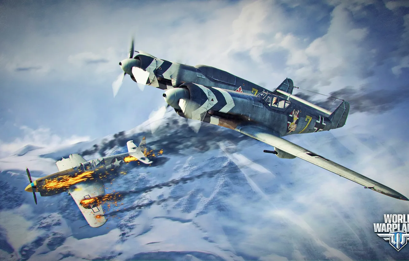 Фото обои самолеты, World of Warplanes, Bf.109Z, P51