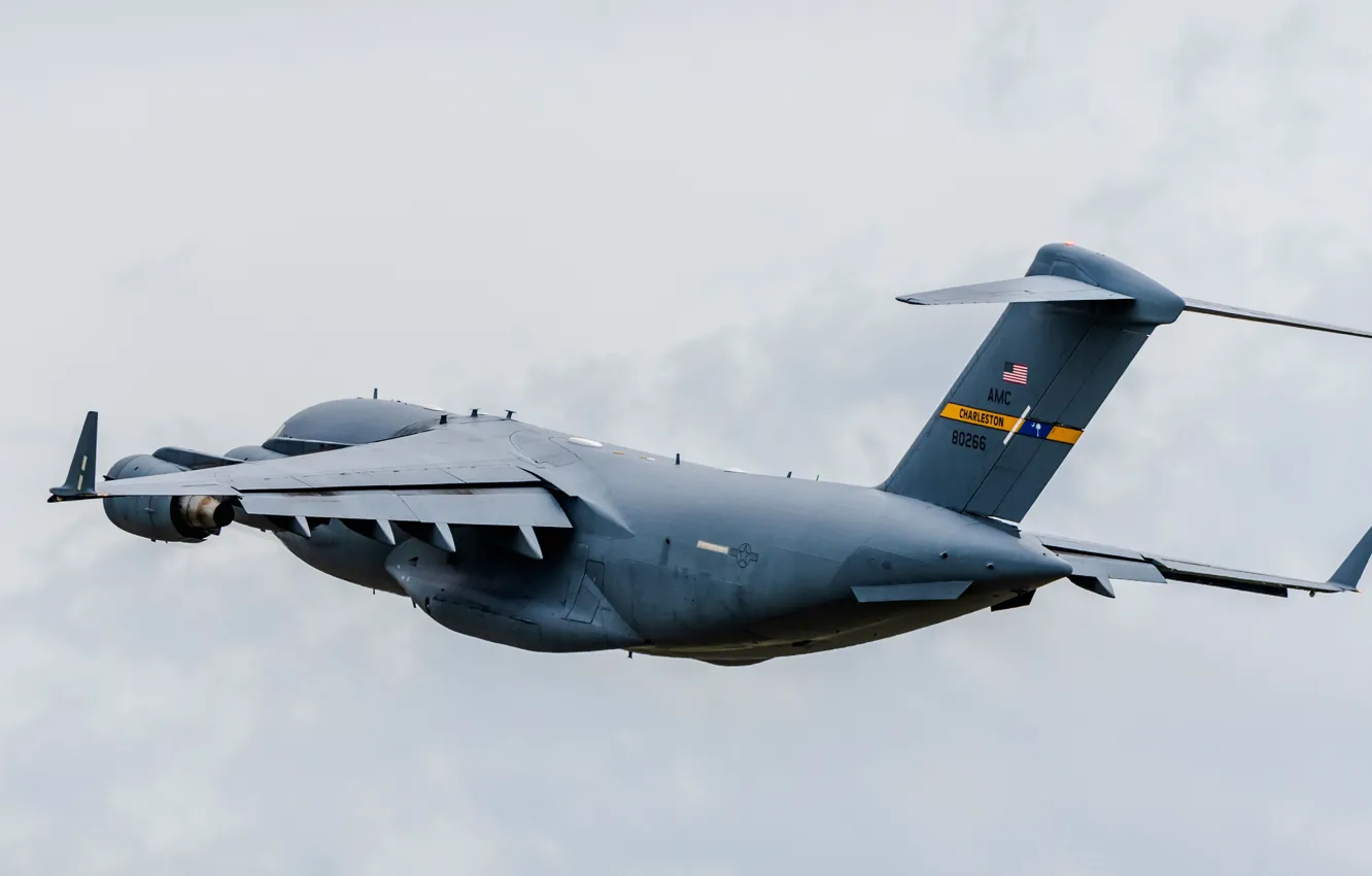 Фото обои ВВС США, Boeing C-17 Globemaster III, американский военно-транспортный самолёт