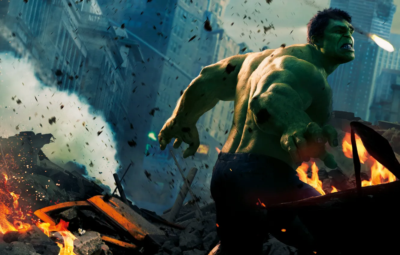 Фото обои Халк, Hulk, Зелёный, Мстители