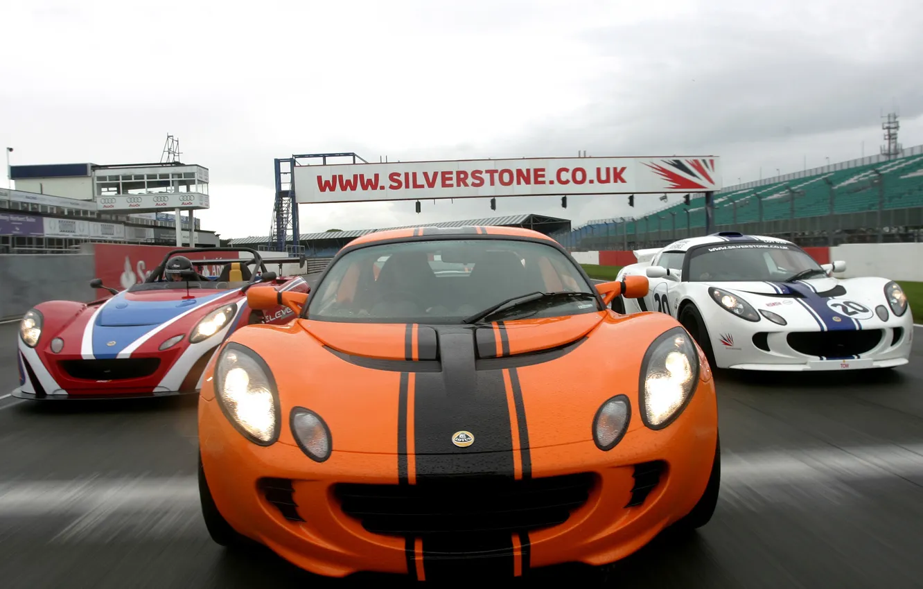 Фото обои гонка, трасса, Lotus, white, race, orange, Elise