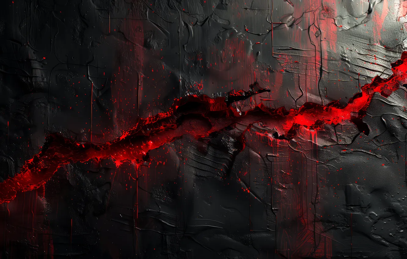Фото обои abstract, red, minimalism, texture, rift, closeup, clay, AI art