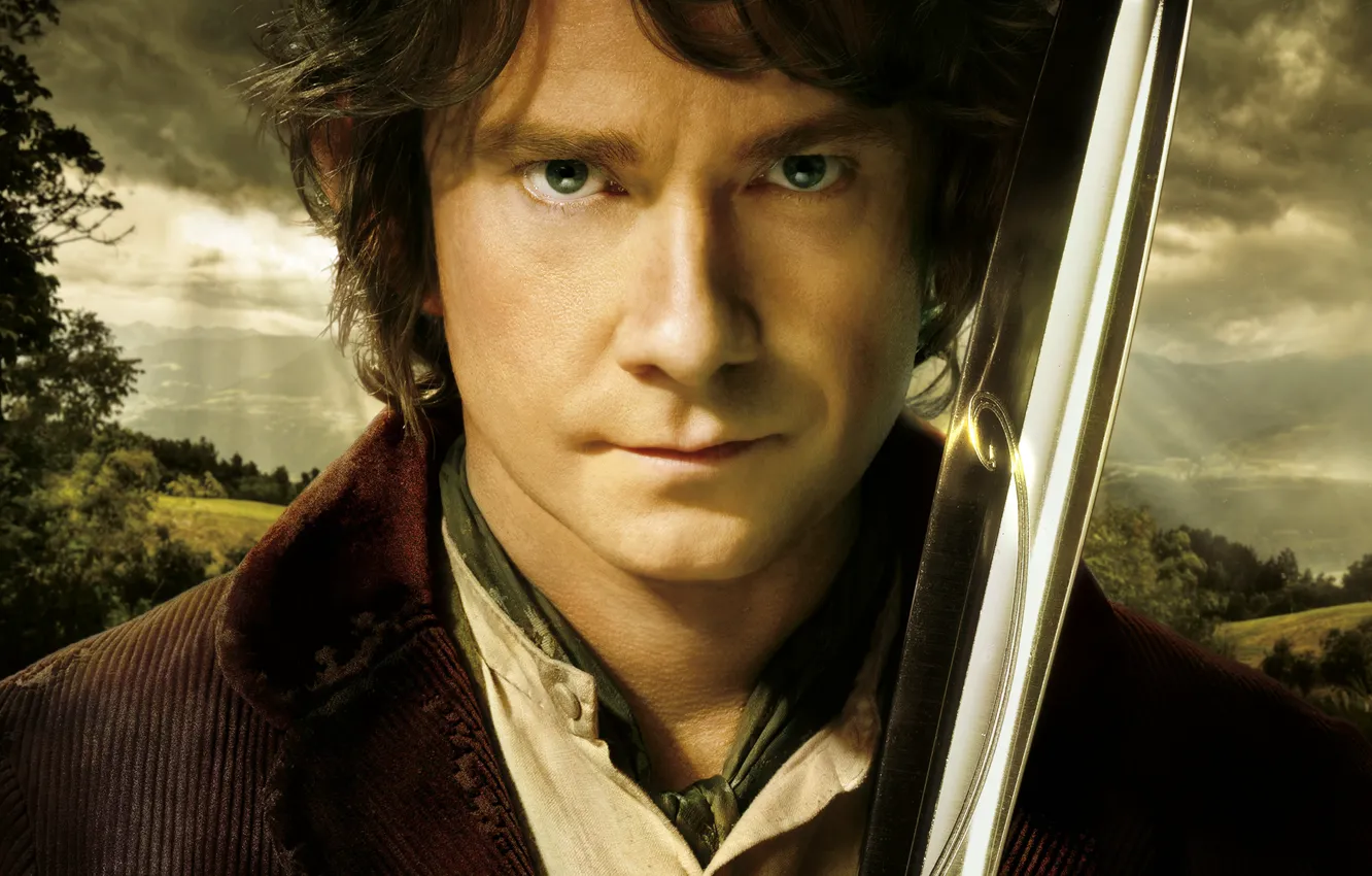 Фото обои меч, Властелин колец, The Lord of the Rings, Мартин Фриман, Хоббит Нежданное путешествие, The Hobbit …