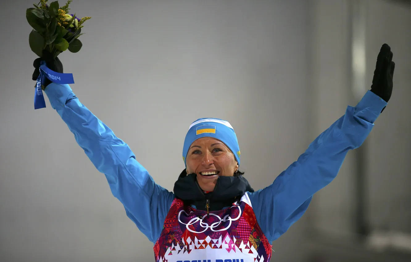 Фото обои Украина, Биатлон, Сочи 2014, XXII Зимние Олимпийские Игры, Вита Семеренко