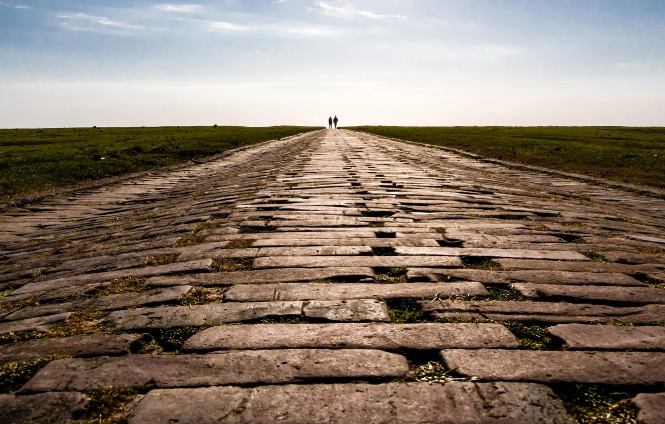 Фото обои дорога, небо, перспектива