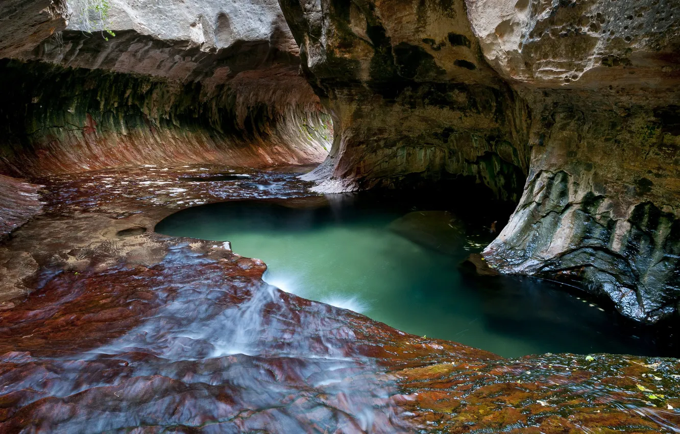 Фото обои озеро, краски, каньон, ущелье, тоннель