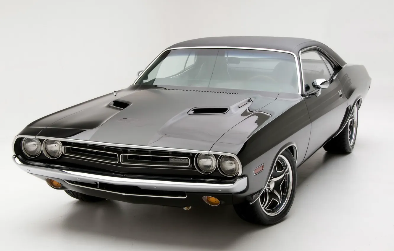 Фото обои Челенджер, Додж, Muscle, 1971, Dodge, Challenger, Чёрный, Black