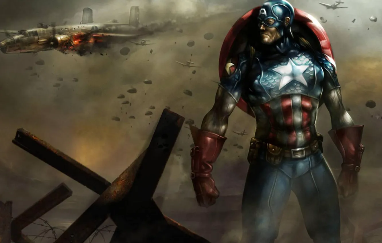 Фото обои война, war, marvel, комикс, comics, марвел, captain america, капитан америка