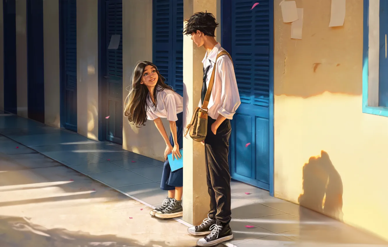 Фото обои school, sweet, romance