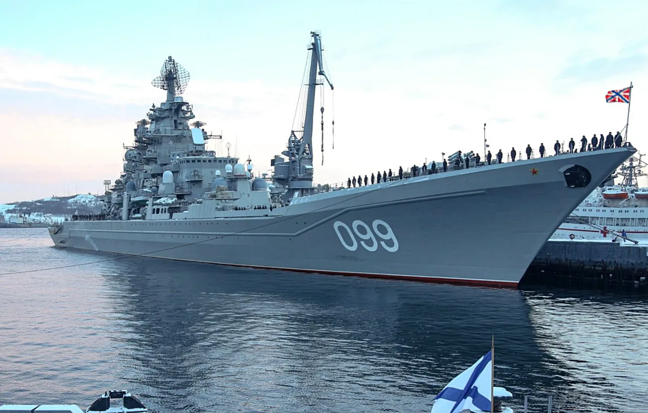 Фото обои крейсер, тяжелый, атомный, ракетный, Пётр Великий