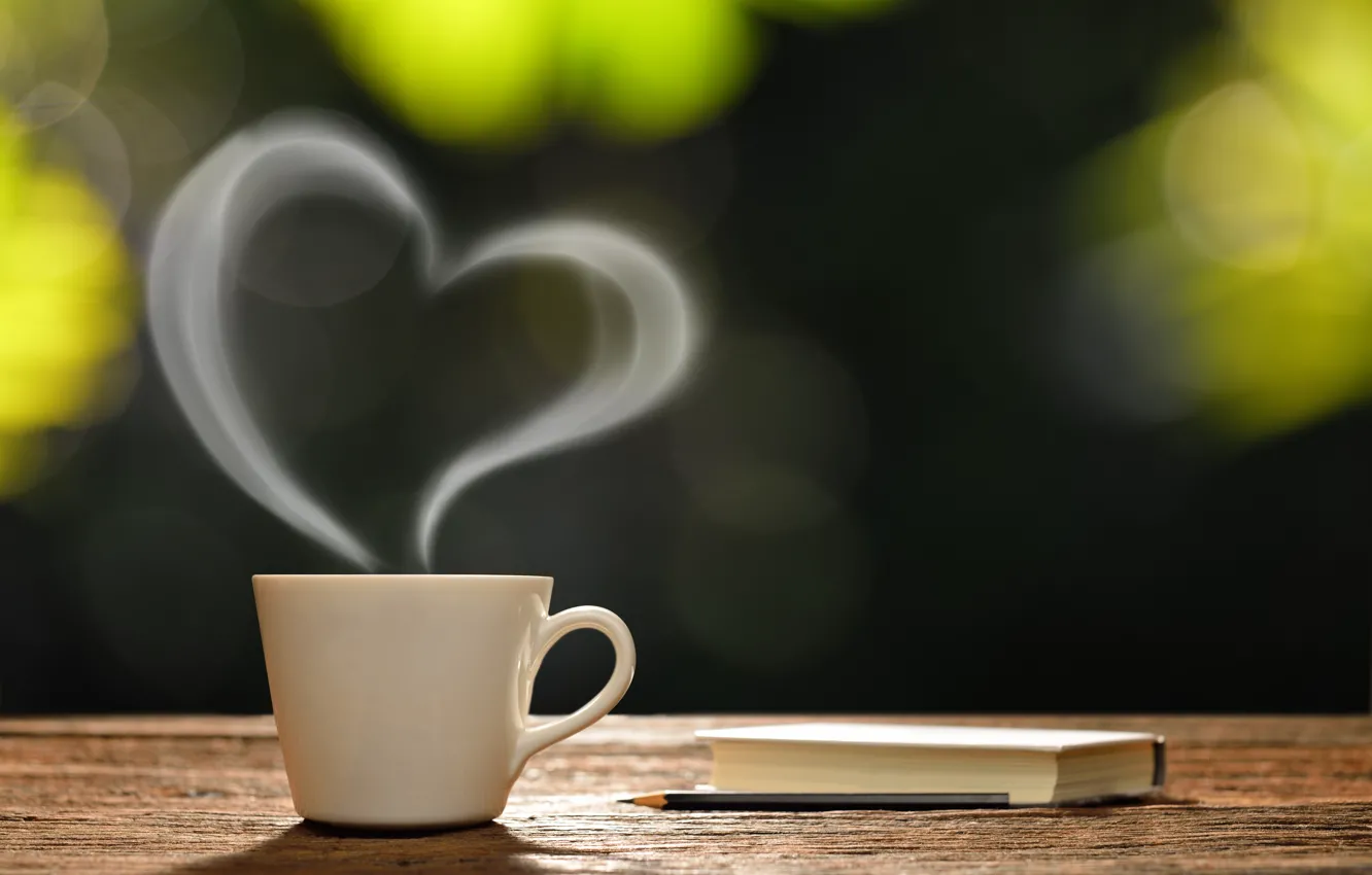 Фото обои кофе, утро, чашка, love, hot, heart, romantic, coffee cup
