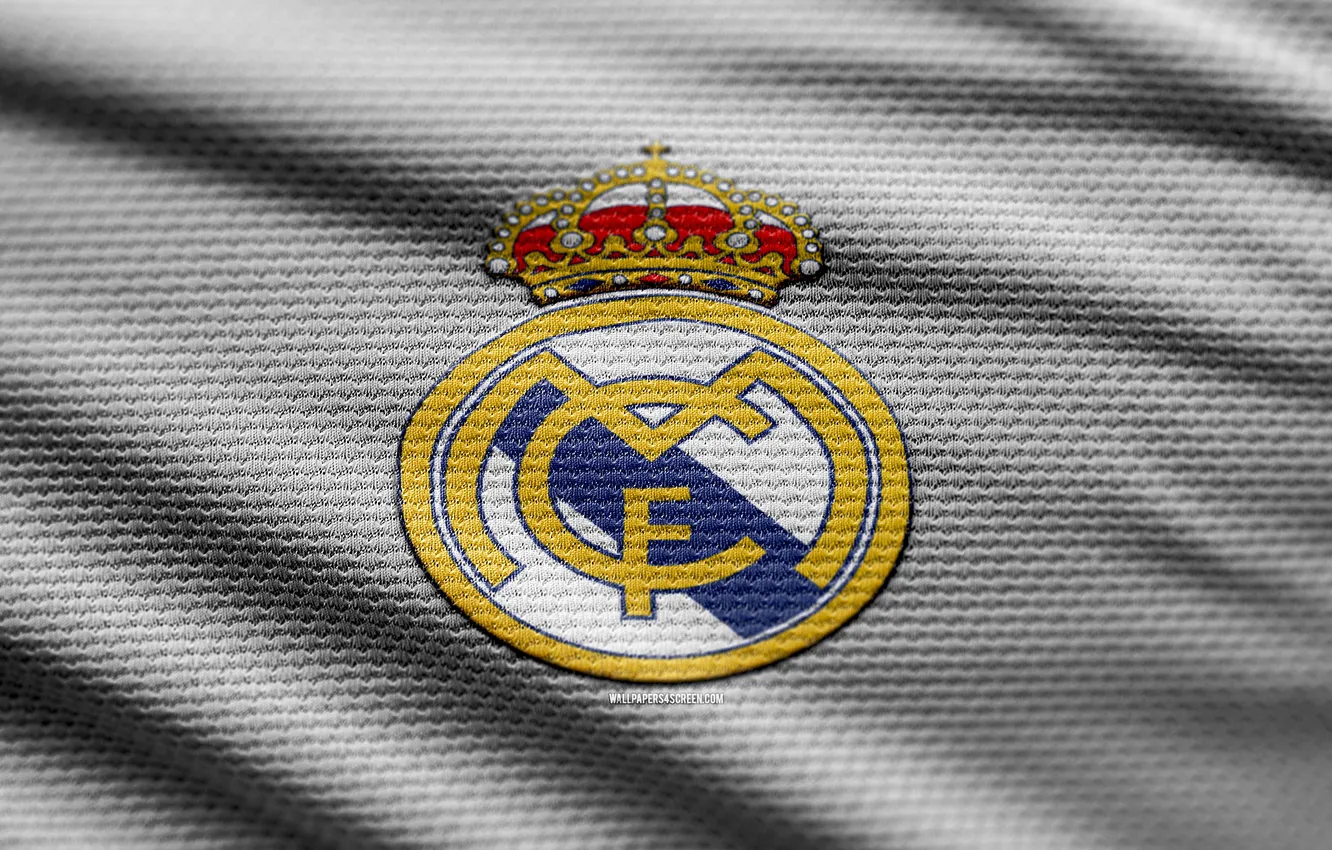 Фото обои Logo, White, Football, Real Madrid, Soccer, La Liga, Hala Madrid, Emblem