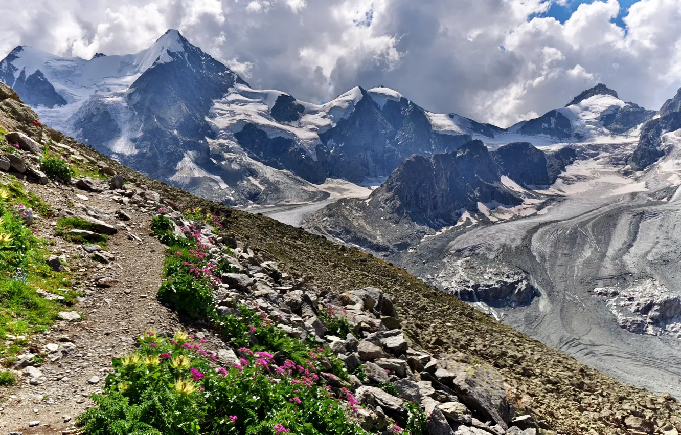 Фото обои горы, Швейцария, Альпы, Cabane Grand Mountet