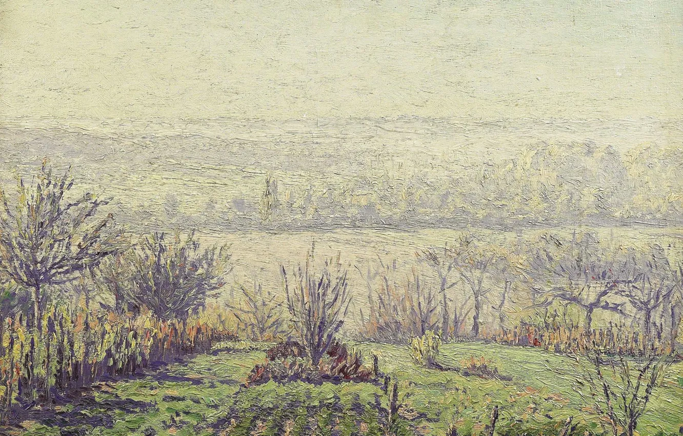 Фото обои картина, Gustave Cariot, Гюстав Карио, Пейзаж. Туманное Утро