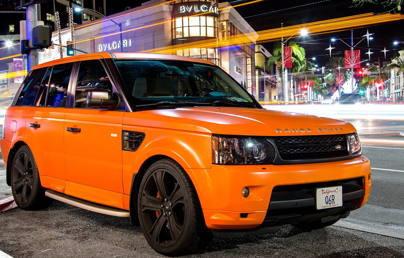 Обои оранжевый, тюнинг, sport, Land Rover, orange, ленд ровер, matte на ...