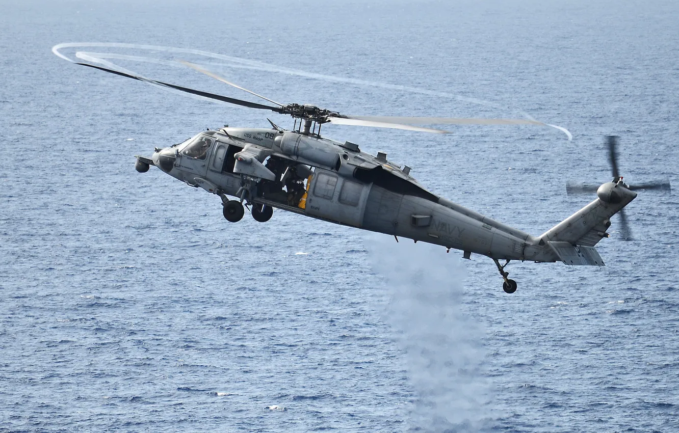 Фото обои Sea Hawk, MH-60S, палубный вертолёт
