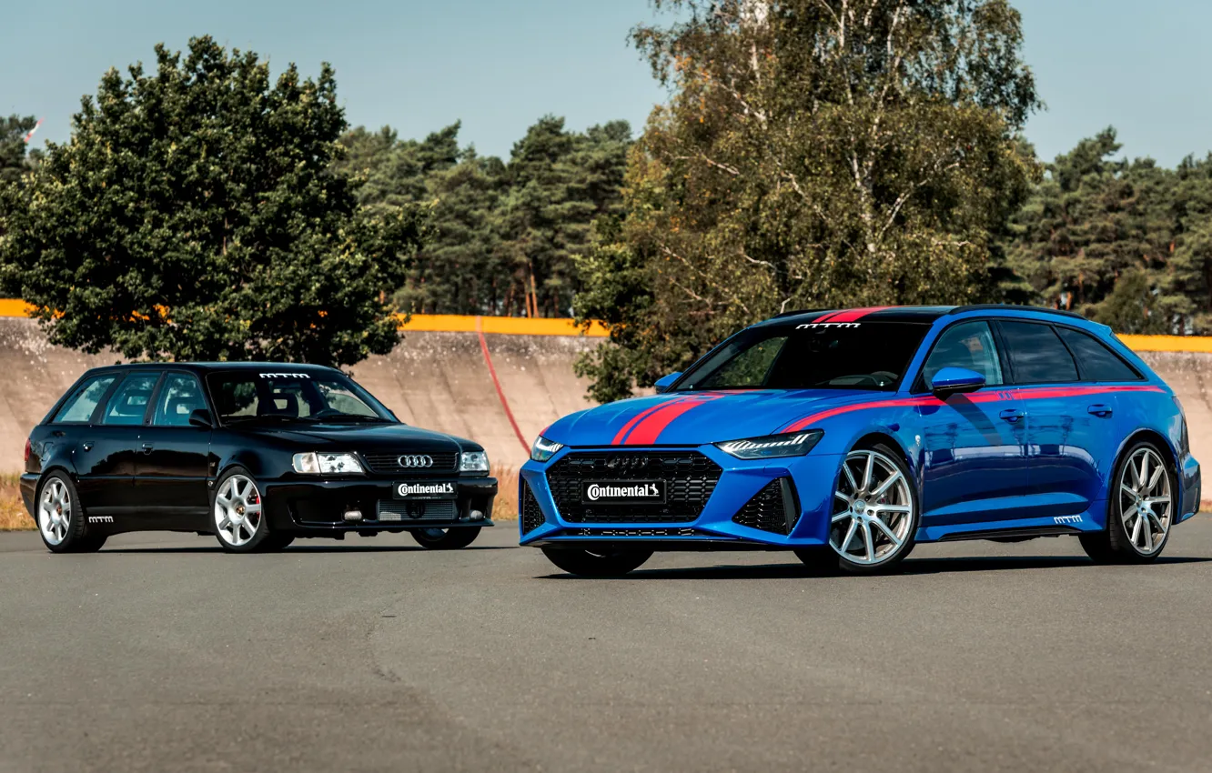 Фото обои Audi, Blue, Front, Black, Road, Avant, Forest, Audi RS6