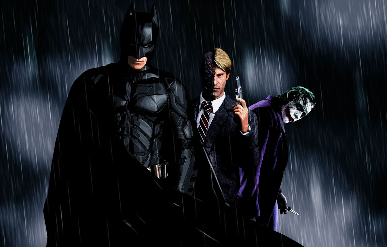 Фото обои Batman, Rain, Christian Bale