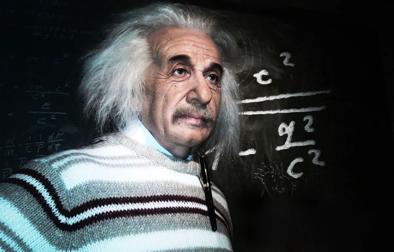 Фото обои Albert Einstein, Men, Einstein, Albert, E = mc2, Cosmology, Photon and Quantum, Wormholes
