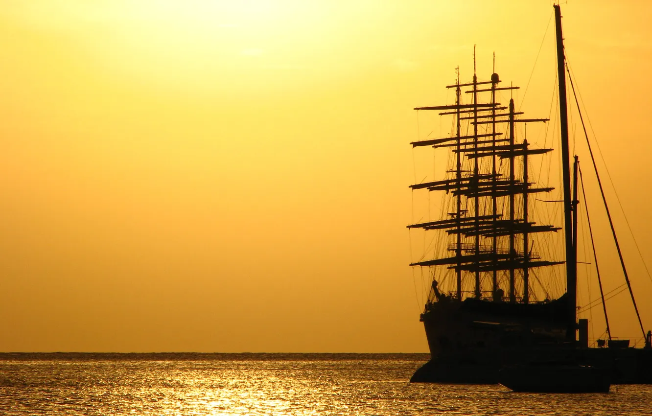 Фото обои море, океан, обои, лодка, корабль, парусник, яхта, wallpaper
