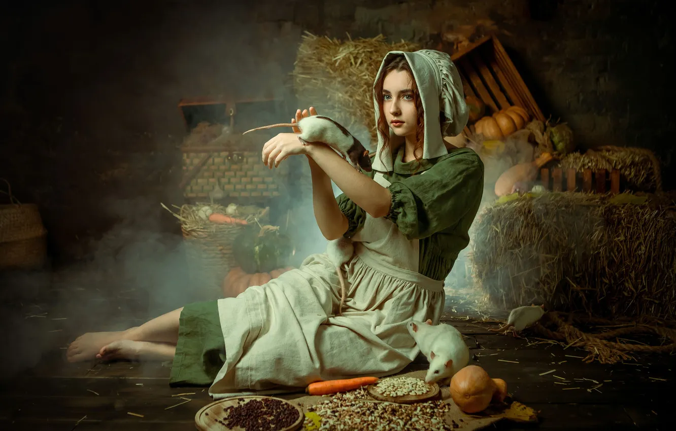 Фото обои girl, cosplay, costume, rat