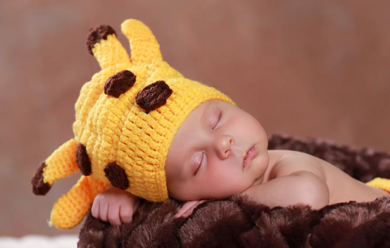 Фото обои зима, шапка, спит, winter, младенец, sleep, Infants